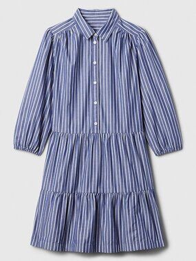 Tiered Shirtdress, blue stripe, PXS
